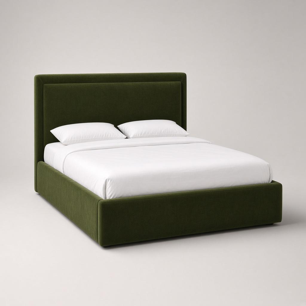 Broad Upholstered Bed