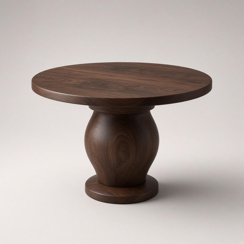 Round Walnut Dining Table