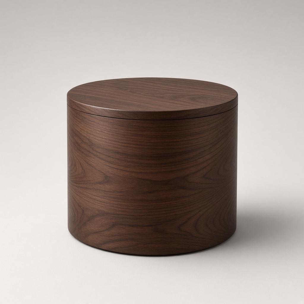 Walnut Drum Side Table